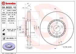 DISC FRANA BREMBO 09.B025.11 - Compatibil cu VOLVO, VOLVO ASIA