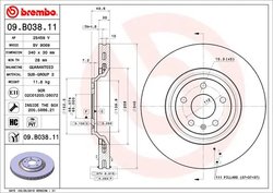DISC FRANA BREMBO 09.B038.11 - Compatibil cu AUDI