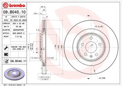 DISC FRANA BREMBO 09.B040.11 - Compatibil cu AUDI, AUDI (FAW)