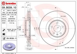 DISC FRANA BREMBO 09.B039.11 - Compatibil cu AUDI, AUDI (FAW)