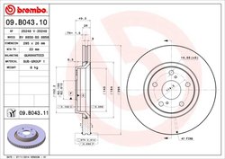 DISC FRANA BREMBO 09.B043.11 - Compatibil cu TOYOTA