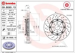DISC FRANA BREMBO 09.B085.13 - Compatibil cu ABARTH