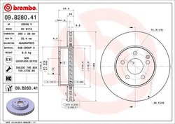 DISC FRANA BREMBO 09.B280.41 - Compatibil cu MERCEDES-BENZ, MERCEDES-BENZ (BBDC)