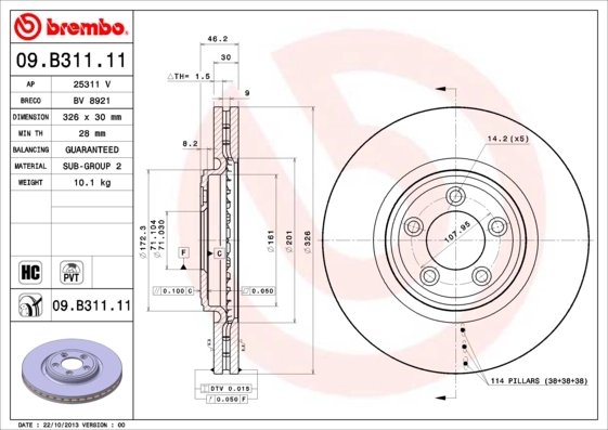 Disc frana Brembo 09.B311.11