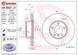 DISC FRANA BREMBO 09.B337.21 - Compatibil cu BMW, BMW (BRILLIANCE)