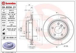 DISC FRANA BREMBO 09.B338.21 - Compatibil cu BMW