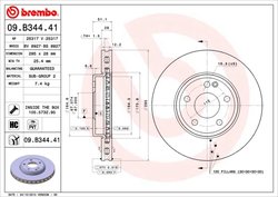 DISC FRANA BREMBO 09.B344.41 - Compatibil cu MERCEDES-BENZ, MERCEDES-BENZ (BBDC)