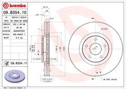 DISC FRANA BREMBO 09.B354.11 - Compatibil cu NISSAN, RENAULT