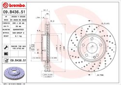 DISC FRANA BREMBO 09.B436.51 - Compatibil cu MERCEDES-BENZ, MERCEDES-BENZ (BBDC)