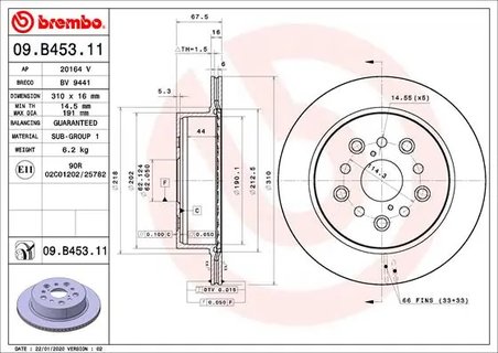 Disc frana Brembo 09.B453.11