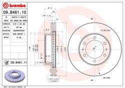 DISC FRANA BREMBO 09.B461.11 - Compatibil cu TOYOTA