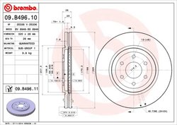 DISC FRANA BREMBO 09.B496.11 - Compatibil cu NISSAN
