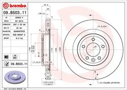DISC FRANA BREMBO 09.B503.11 - Compatibil cu LAND ROVER