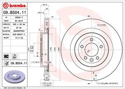 DISC FRANA BREMBO 09.B504.11 - Compatibil cu LAND ROVER