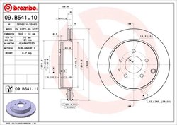 DISC FRANA BREMBO 09.B541.11 - Compatibil cu FORD USA, LINCOLN, MAZDA, MAZDA (FAW)
