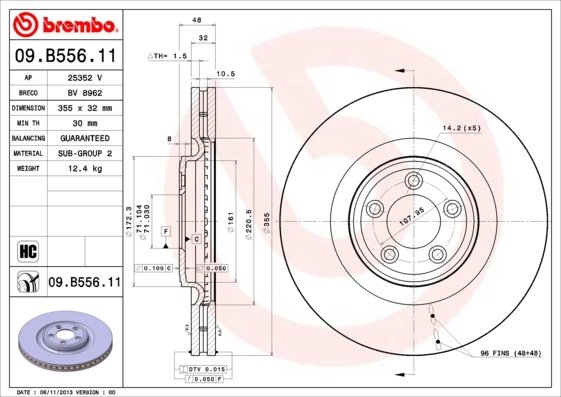 DISC FRANA BREMBO 09.B556.11 - Compatibil cu JAGUAR