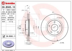 DISC FRANA BREMBO 09.B565.11 - Compatibil cu INFINITI, NISSAN, NISSAN (DFAC)