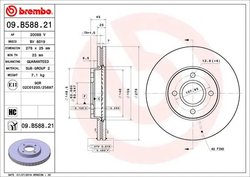 DISC FRANA BREMBO 09.B588.21 - Compatibil cu FORD