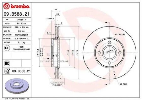 Disc frana Brembo 09.B588.21