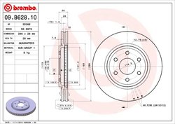 DISC FRANA BREMBO 09.B628.10 - Compatibil cu NISSAN
