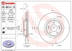 DISC FRANA BREMBO 09.B614.10 - Compatibil cu HYUNDAI, HYUNDAI (BEIJING), KIA