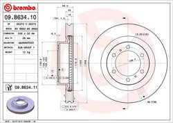 DISC FRANA BREMBO 09.B634.11 - Compatibil cu LEXUS, TOYOTA, TOYOTA (FAW)