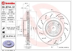 DISC FRANA BREMBO 09.B744.51 - Compatibil cu MERCEDES-BENZ