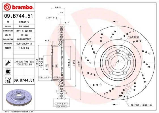 Disc frana Brembo 09.B744.51