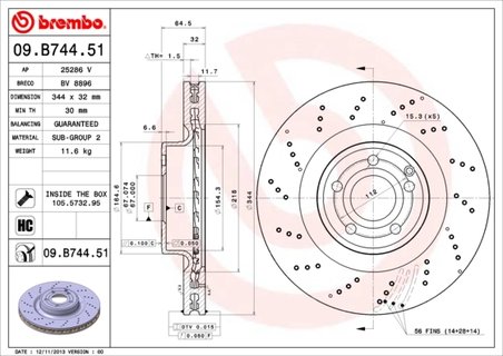 Disc frana Brembo 09.B744.51