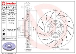 DISC FRANA BREMBO 09.B747.51 - Compatibil cu MERCEDES-BENZ