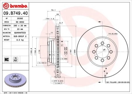 Disc frana Brembo 09.B749.40