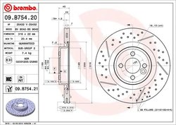 DISC FRANA BREMBO 09.B754.21 - Compatibil cu MINI