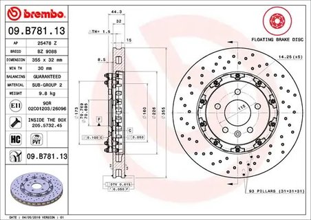 Disc frana Brembo 09.B781.13