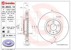 DISC FRANA BREMBO 09.B822.11 - Compatibil cu AUDI