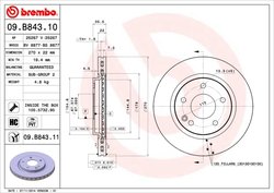 DISC FRANA BREMBO 09.B843.11 - Compatibil cu MERCEDES-BENZ