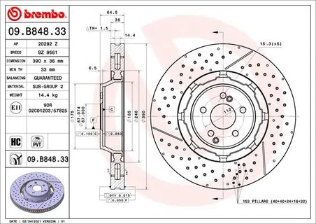 Disc frana Brembo 09.B848.33