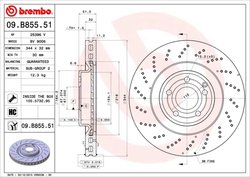 DISC FRANA BREMBO 09.B855.51 - Compatibil cu MERCEDES-BENZ