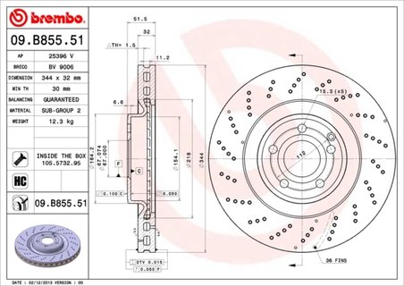 DISC FRANA BREMBO 09.B855.51 - Compatibil cu MERCEDES-BENZ