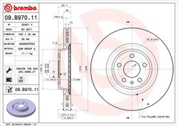 DISC FRANA BREMBO 09.B970.11 - Compatibil cu AUDI, AUDI (FAW), PORSCHE, VW (SVW)