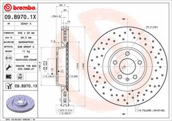 DISC FRANA BREMBO 09.B970.1X - Compatibil cu AUDI, AUDI (FAW), PORSCHE, VW (SVW)