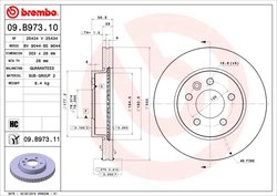 DISC FRANA BREMBO 09.B973.11 - Compatibil cu VW