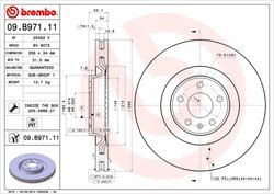 DISC FRANA BREMBO 09.B971.11 - Compatibil cu AUDI, AUDI (FAW), VW (SVW)