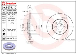 DISC FRANA BREMBO 09.B975.11 - Compatibil cu SEAT, SKODA, VW
