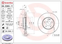 DISC FRANA BREMBO 09.C063.11 - Compatibil cu MERCEDES-BENZ