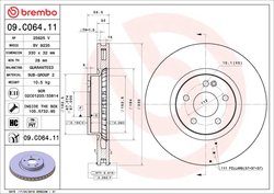 DISC FRANA BREMBO 09.C064.11 - Compatibil cu MERCEDES-BENZ, MERCEDES-BENZ (FJDA)