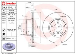 DISC FRANA BREMBO 09.C114.11 - Compatibil cu BMW, BMW (BRILLIANCE)
