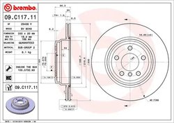 DISC FRANA BREMBO 09.C117.11 - Compatibil cu BMW, BMW (BRILLIANCE)