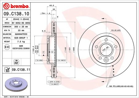 Disc frana Brembo 09.C138.11
