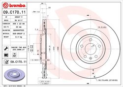 DISC FRANA BREMBO 09.C170.11 - Compatibil cu AUDI, AUDI (FAW)