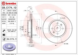 DISC FRANA BREMBO 09.C174.11 - Compatibil cu HYUNDAI, KIA